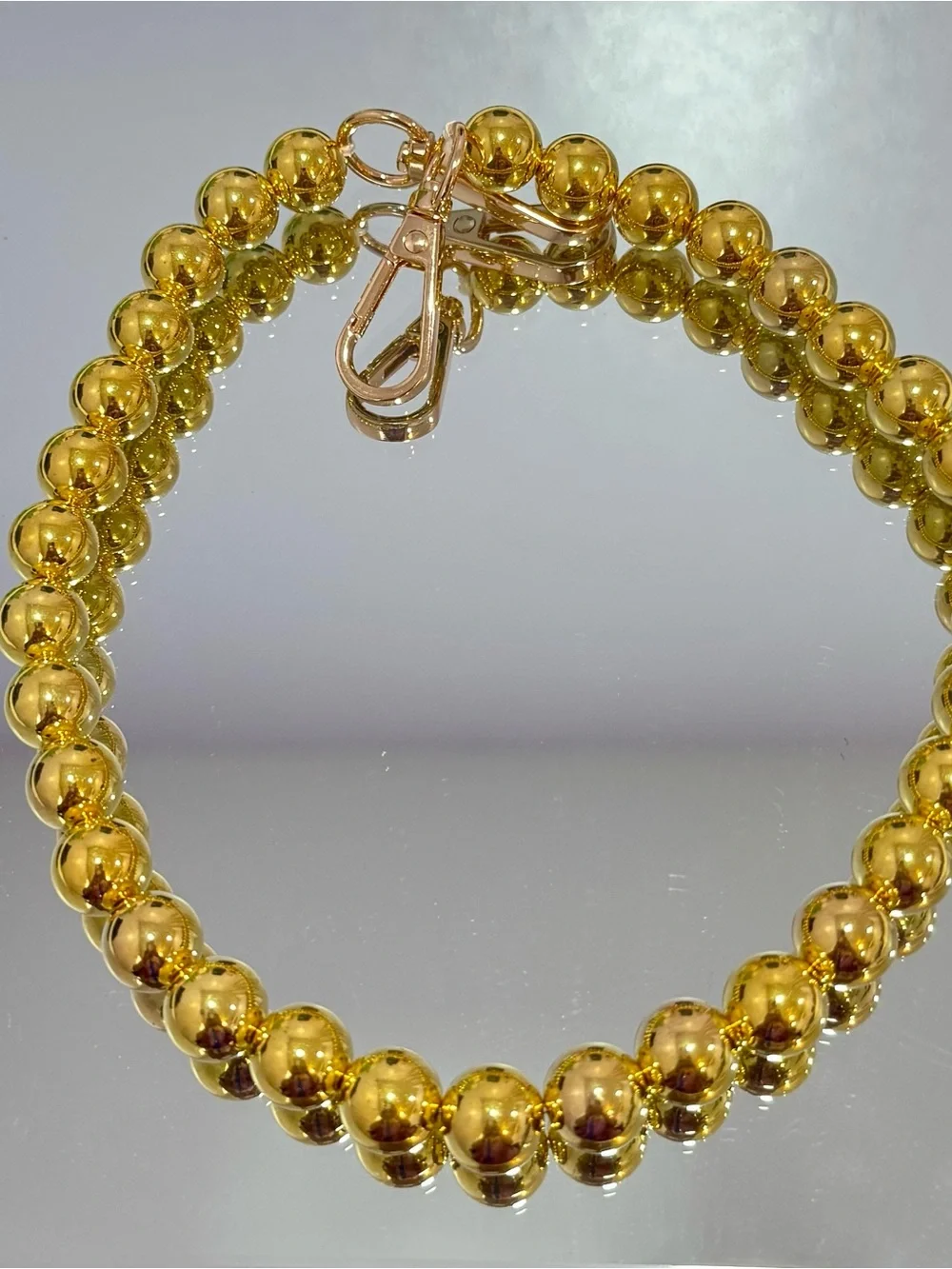 New Slim Gold Bead Bag Chain 18 inches